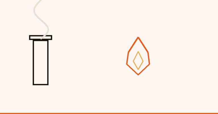 Illustration sobre : conduit de cheminée et flamme stylisée