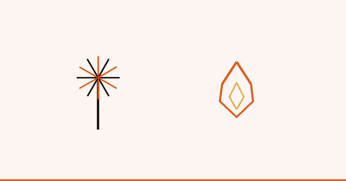 Illustration sobre : hérisson de ramonage et flamme stylisée